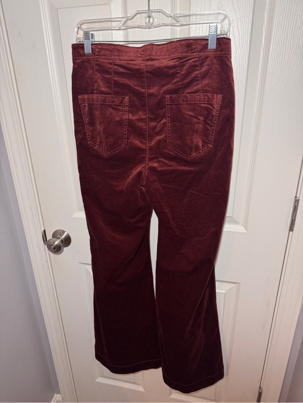 Pilcro Pull-On Mid-Rise Retro Flare Velvet Jeans - Picture 10 of 14